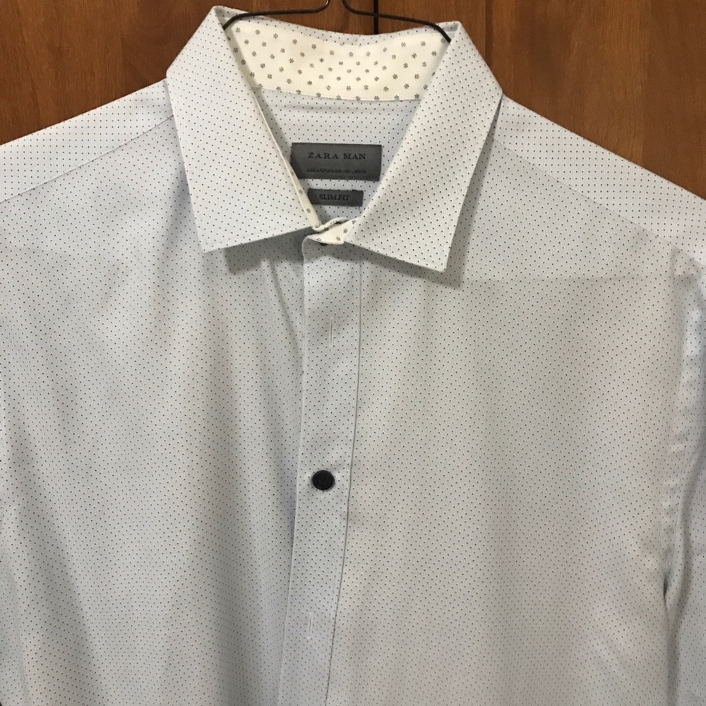 Zara all over print button up worn once slim fit